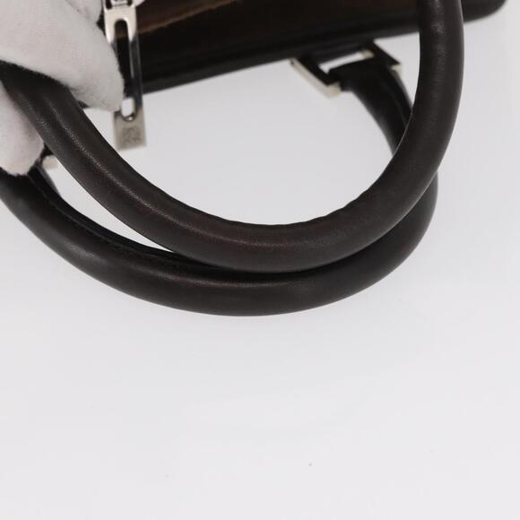LOEWE Anagram Americana 28 Hand Bag Suede Leather Brown Silver Auth ep12264 - Picture 7 of 16